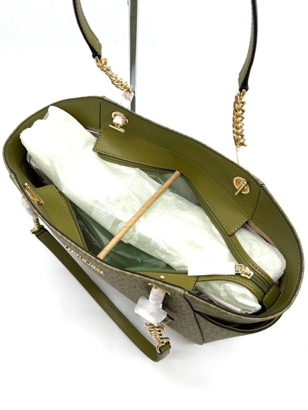Michael Kors Jet Set Large Signature Logo Shoulder Bag - Oregano